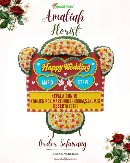 Papan Bunga Pernikahan Tembok Luwung